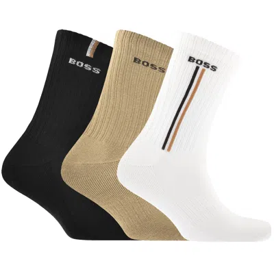 Hugo Boss Boss 3 Pack Logo Quarter Socks