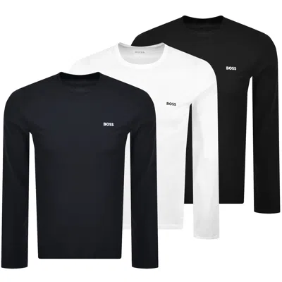 Hugo Boss Boss 3 Pack Long Sleeve T Shirts In Multi