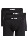 Hugo Boss Boss 3-pack One Stretch Cotton Boxer Briefs In Black