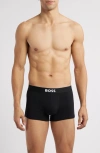 Hugo Boss Boss 3-pack One Stretch Cotton Trunks In Black