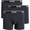 Hugo Boss Boss 3-pack Power Stretch Cotton Boxer Briefs In Deep Blue