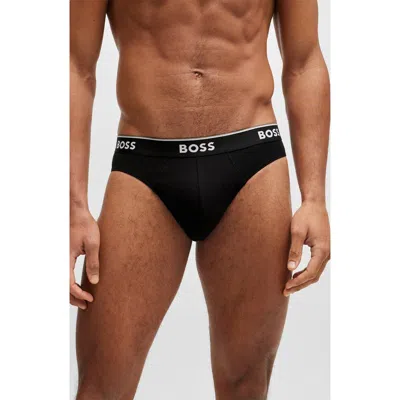 Hugo Boss Boss 3-pack Power Stretch Cotton Briefs In Black