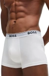 Hugo Boss Boss 3-pack Power Stretch Cotton Boxer Briefs In White