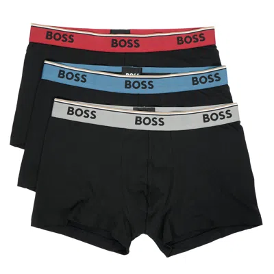 Hugo Boss Boss 3 Pack Power Trunk Boxers 964 Grey Blue Red In Black