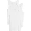 Hugo Boss Boss 3-pack Ribbed Cotton Tanks In White