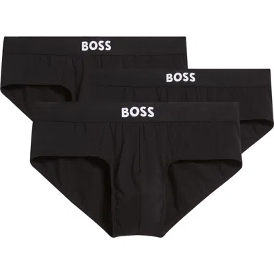 Hugo Boss Boss 3-pack Stretch Cotton Briefs In Black