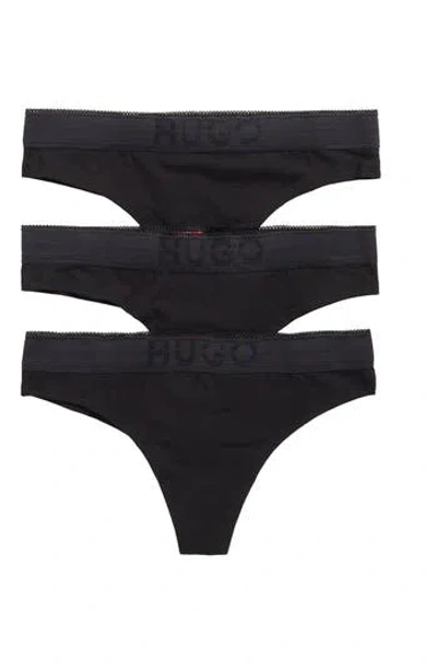 Hugo Boss Boss 3-pack Thongs In Black