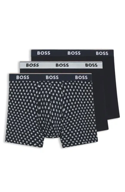 Hugo Boss Boss 3-pack Boxer Briefs In Blue