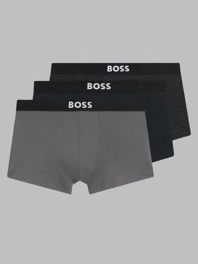 Hugo Boss Boss 3-pack Boxer Con Logo In Gray
