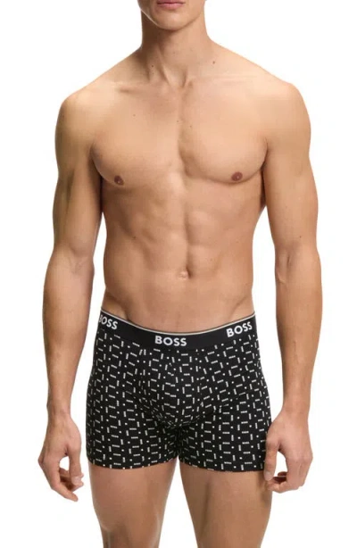 Hugo Boss Boss 3-pack Power Stretch Cotton Boxer Briefs In Black