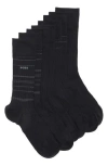 Hugo Boss Boss 4-pack Assorted Crew Socks Gift Box In Black