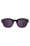Hugo Boss Boss 48mm Gradient Small Rectangular Sunglasses In Black