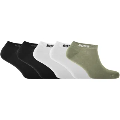 Hugo Boss Boss 5 Pack Ankle Socks In Multi