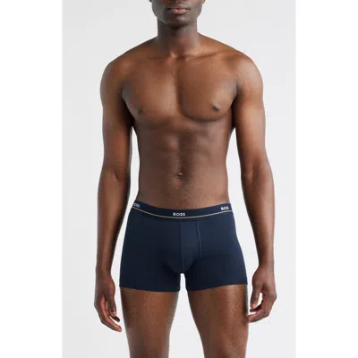 Hugo Boss Boss 5-pack Essential Stretch Cotton Trunks In Blue