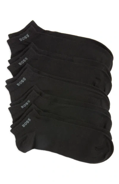 Hugo Boss Boss 5-pack Logo Ankle Socks In Black