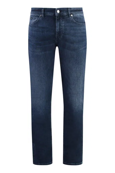 Hugo Boss Boss 5-pocket Slim Fit Jeans In Navy