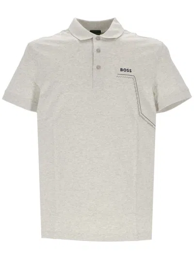 Hugo Boss Boss 50506183 Man Light/pastel Grey T Shirt And Polo In Gray