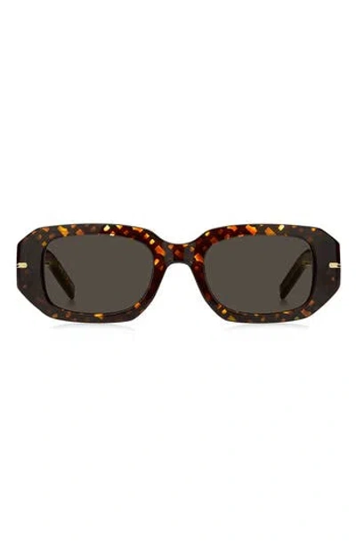 Hugo Boss Boss 50mm Rectangular Sunglasses In Brown