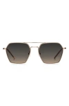 Hugo Boss Boss 54mm Geometric Aviator Sunglasses In Gold