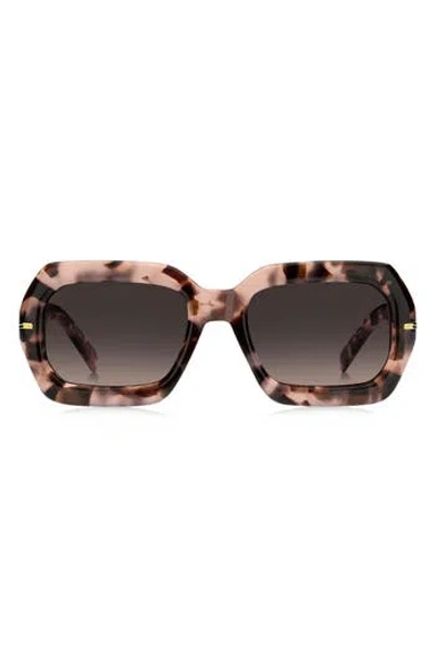 Hugo Boss Boss 54mm Rectangular Sunglasses In Brown