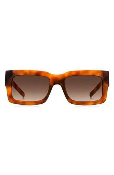 Hugo Boss Boss 54mm Rectangular Sunglasses In Brown