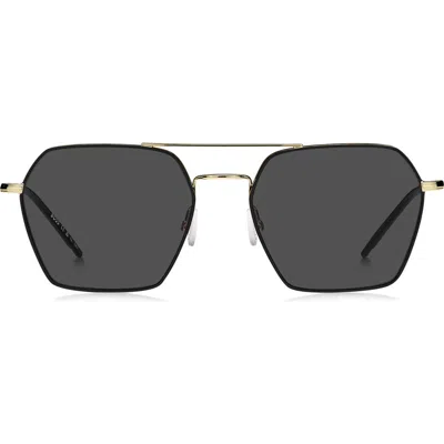 Hugo Boss Boss 54mm Square Aviator Sunglasses In Black