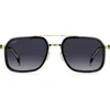 Hugo Boss Square-frame Sunglasses In Black Gold/dark Grey Sf