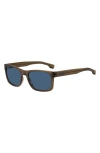 HUGO BOSS BOSS 55MM RECTANGULAR SUNGLASSES