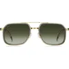 Hugo Boss Square-frame Sunglasses In Grey Gold/green Shaded