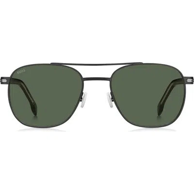 Hugo Boss Boss 56mm Rectangular Sunglasses In Green