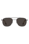 Hugo Boss Boss 56mm Rectangular Sunglasses In Ruthenium Havana/grey