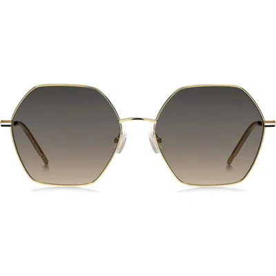 Hugo Boss Boss 57mm Gradient Geometric Sunglasses In Gold