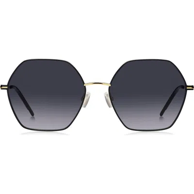 Hugo Boss Boss 57mm Gradient Geometric Sunglasses In Gold