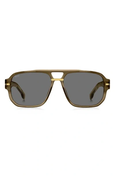 Hugo Boss Boss 57mm Rectangular Sunglasses