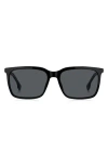 Hugo Boss Boss 57mm Rectangular Sunglasses In Black