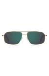 Hugo Boss Boss 58mm Aviator Sunglasses In Gold/teal