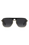 Hugo Boss Boss 59mm Gradient Square Sunglasses In Black Gold/dark Grey Sf