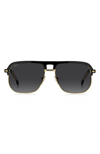 Hugo Boss Boss 59mm Gradient Square Sunglasses In Black