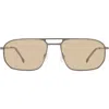 Hugo Boss Boss 59mm Rectangular Sunglasses In Matte Ruth Black