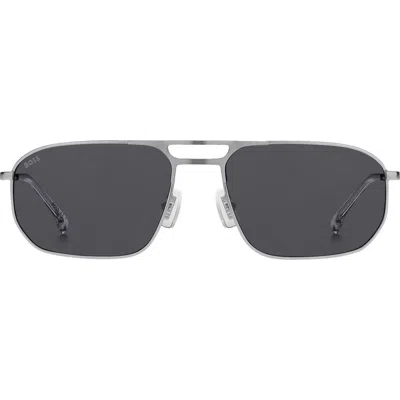 Hugo Boss Boss 59mm Rectangular Sunglasses In Matte Ruthen