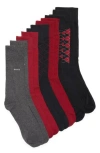 Hugo Boss Boss 6-pack Assorted Crew Socks Gift Box In Black