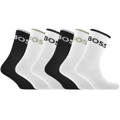 Hugo Boss Boss 6 Pack Quarter Length Active Socks In Multi