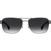 Hugo Boss 60mm Polarized Rectangular Sunglasses In Gray