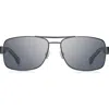 Hugo Boss Boss 62mm Oversize Polarized Navigator Sunglasses In Black