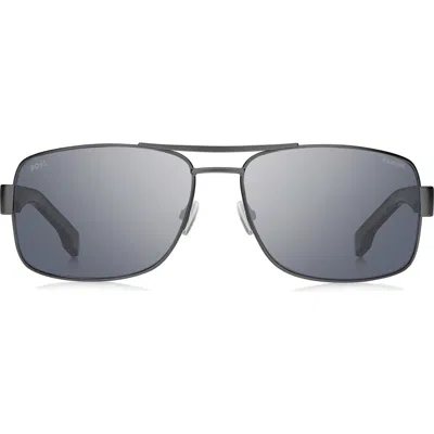 Hugo Boss Boss 62mm Oversize Polarized Navigator Sunglasses In Black