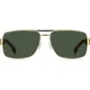 Hugo Boss Boss 62mm Oversize Polarized Navigator Sunglasses In Gold