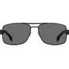 Hugo Boss Boss 62mm Oversize Polarized Navigator Sunglasses In Black