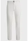 Hugo Boss Slim-fit Chinos In Stretch-cotton Satin In White