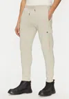 Hugo Boss Mercerized-cotton Tracksuit Bottoms With Insert Details In Beige