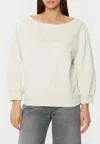 Hugo Boss Cotton-terry Sweatshirt With Crystal-trimmed Logo In Panna